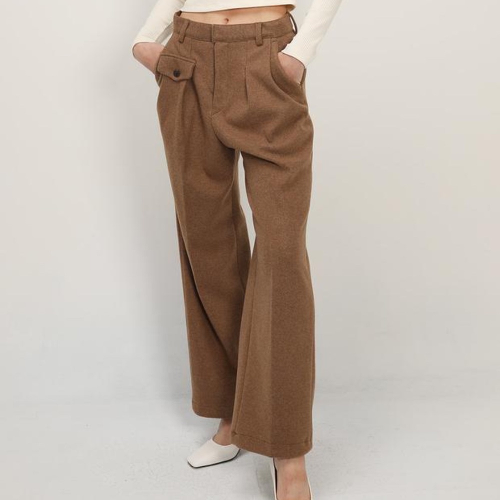 Storets Kimberly pintuck wide leg knit pants L new